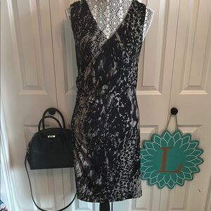 Kenneth Cole Reaction Black and Gray Sheath  Dress